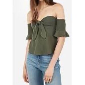 NWT! Express Tie Front Off The Shoulder Top